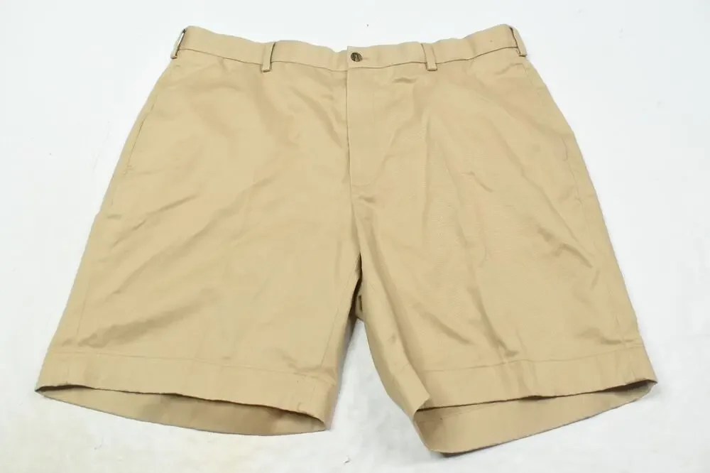Brooks Brothers Advantage Lightweight Chino Shorts Mens 40 Beige Classic Stretch
